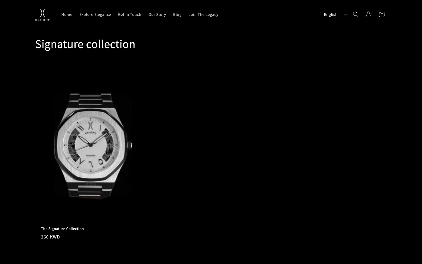 Signature collection — premium automatic timepieces with Arabic numeral dials.